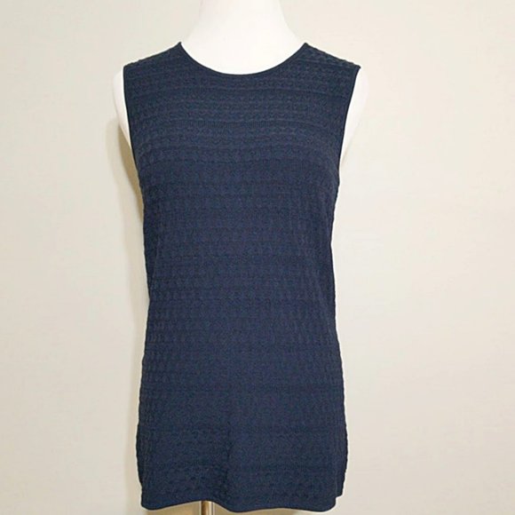 Nwt Preston & York Blue Sleeveless Knit Sweater Tank Top Vest Womens M Pullover - Picture 4 of 9